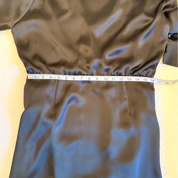 ZARA Black Satin Draped Wrap Mini Dress — Size XL - Picture 11 of 11